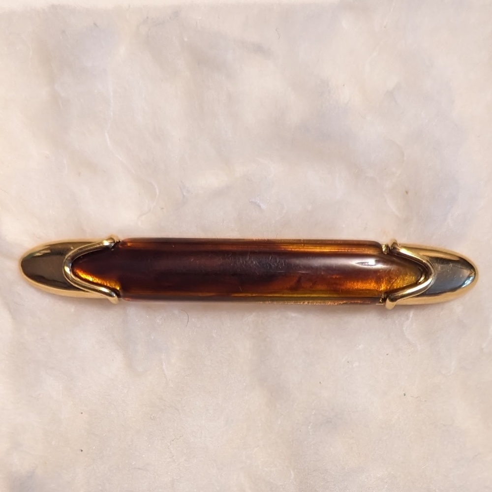 Monet Vintage Goldtone and Tortoise Shell Pin